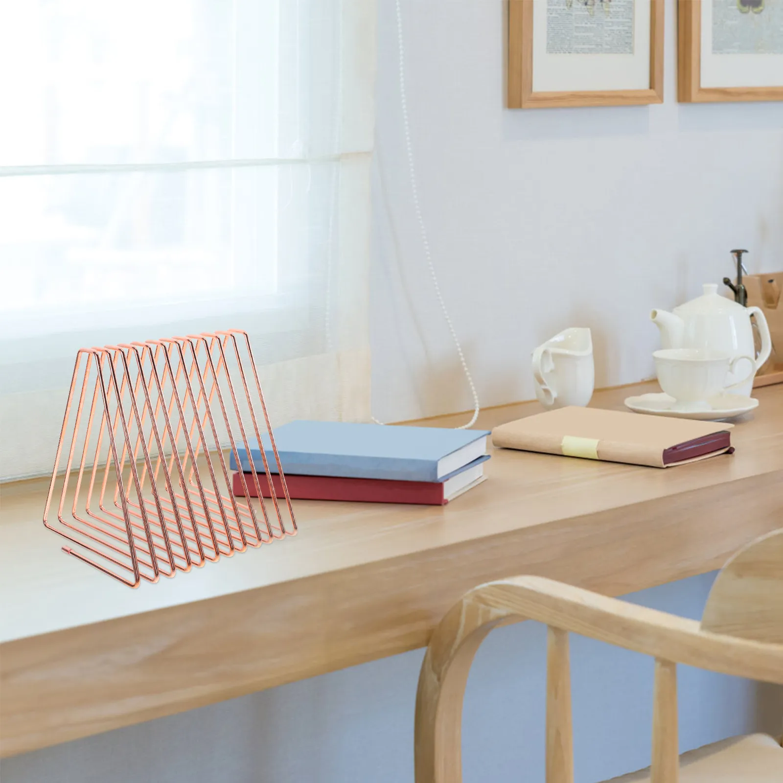 

Металлическая подставка для книг, регулируемый настольный органайзер для офиса и дома, подставка для папок, стойка для хранения журналов, проволочный настольный органайзер, 1 шт.