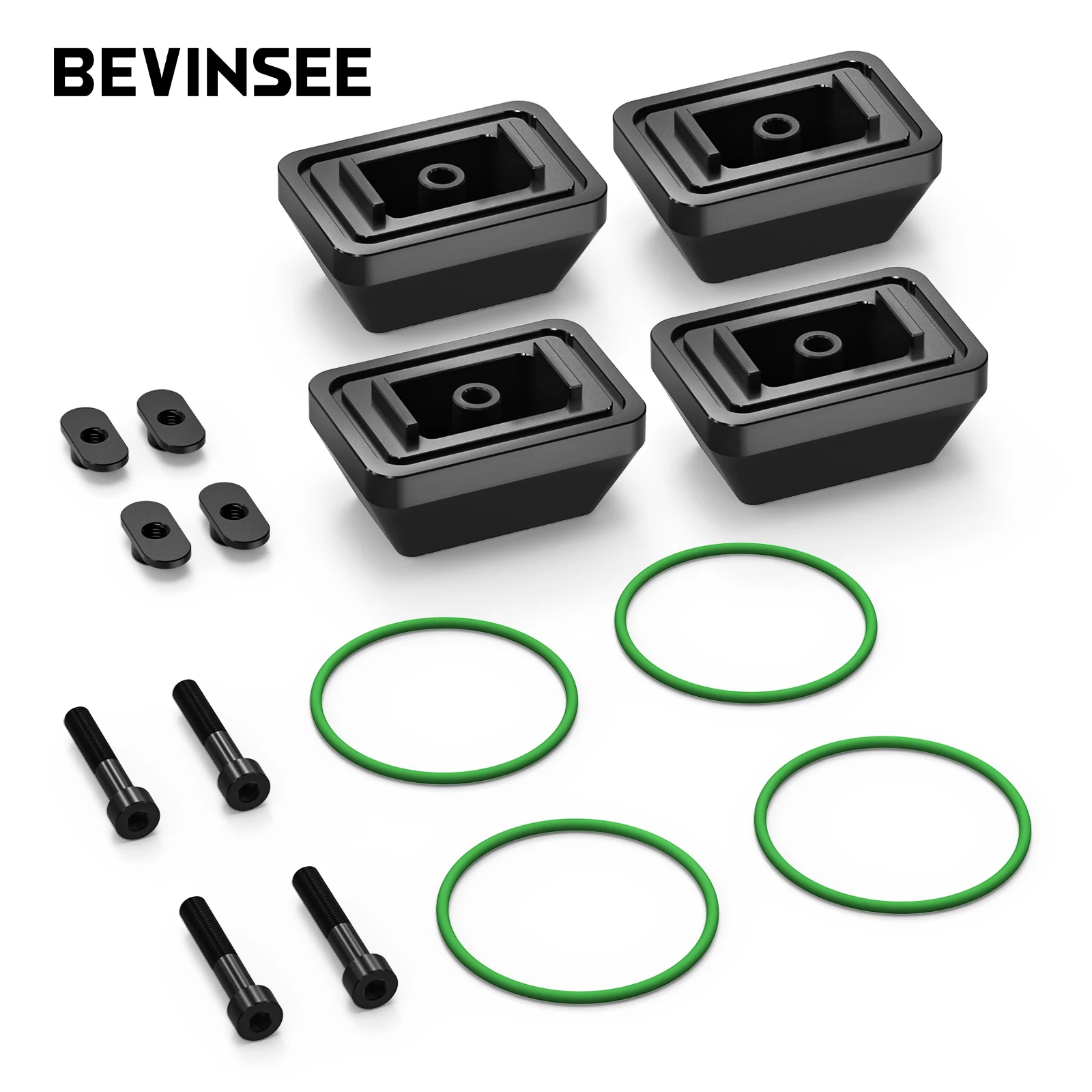 BEVINSEE Aluminum Jack Pads for BMW E90 E92 E82 F30 F20 F10 E91 E93 E81 E88 F31 F12 F22 F36, X1 E84, M2 F87, M3 F80, M4 F82/F83