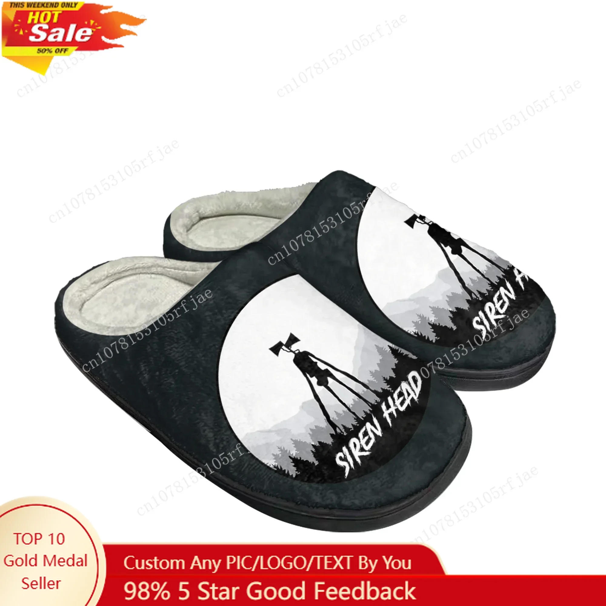 

Siren Head Home Cotton Slippers Hot Cartoon Game Mens Womens Teenager Plush Bedroom Casual Keep Warm Shoes Tailor Made Slipper