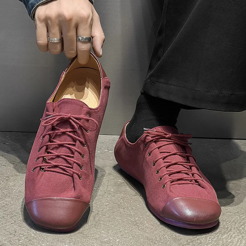 

2025 new round head high-end British style simple and versatile men's shoes