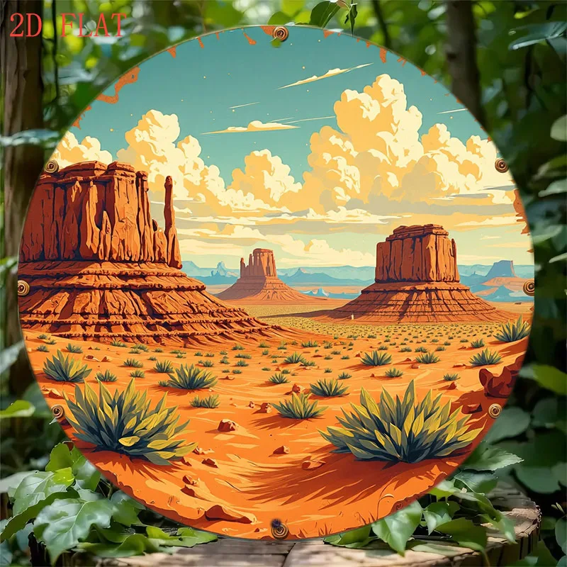 CIFBUY Rustic Southwest Desert Aluminum Wall Art 8 Inch Waterproof Durable Metal Wall Decor for Living Room Farmhouse Cafe Bar