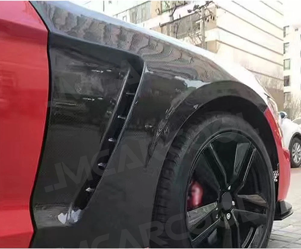 

JMCARCOOL Real Carbon Fiber Side Fender Cover Protector Body Kits For Ford Mustang 2018-2023 Car Accessories