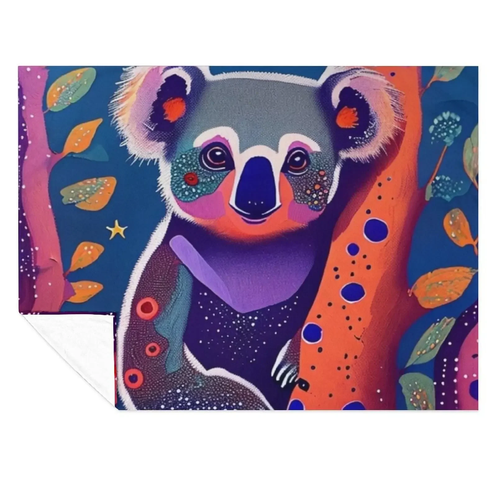 

Aboriginal Art Cute Koala Bear in Dot Paintings Throw Blanket anime Sofa Quilt Sofas Plaid Blankets