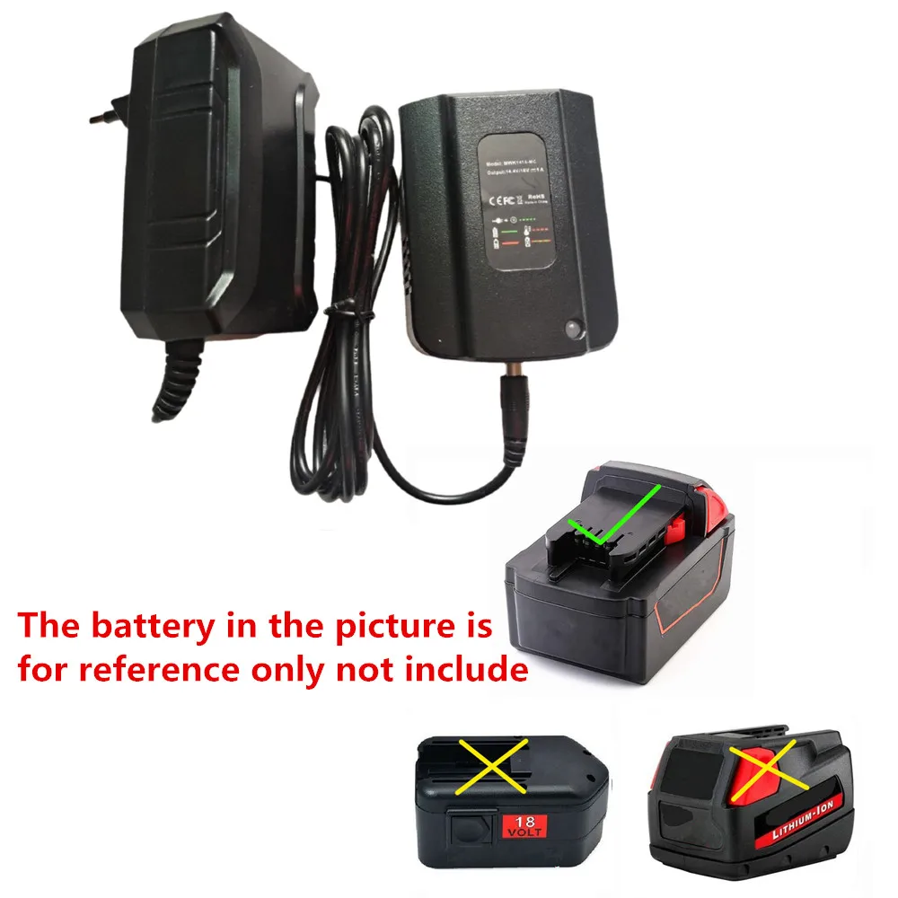 1A charging current Li-ion Battery Charger for Milwaukee 14.4V 18V For M18 M14  Li-ion Battery safe charging high quality