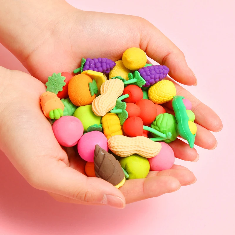 10 buah karet penghapus buah lucu kartun alat tulis baru kreatif kartun Kawaii Mini karet perlengkapan sekolah hadiah anak-anak