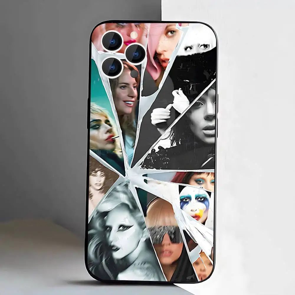 Coque de téléphone Singer L-Lady-GagaS Mayhem pour iPhone 17,16,15,14,13,12,11,Pro,XS,Max,XR,Plus,E,SE4,Mini couverture souple noire