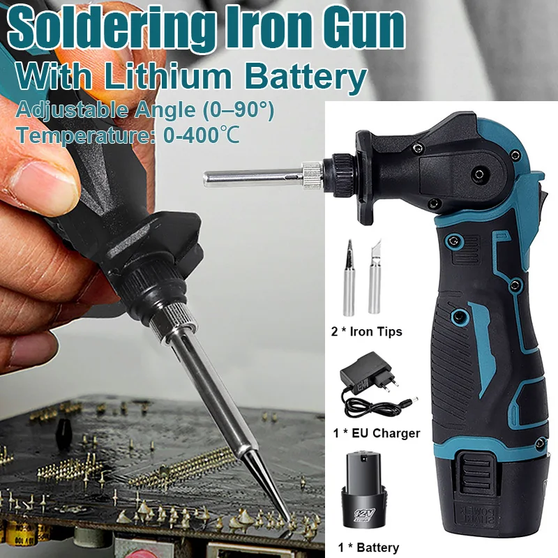 Hand Tools Electric Soldering Iron With Lithium Battery Adjustable Angle 0–90° Constant-Temperature Solder Gun Welding Equipment