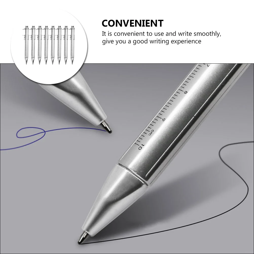 8 Pcs Caliper Ballpoint Pen Pens Student Multifunction Plastic Vernier Ball-point Students Stationery Portable Writing