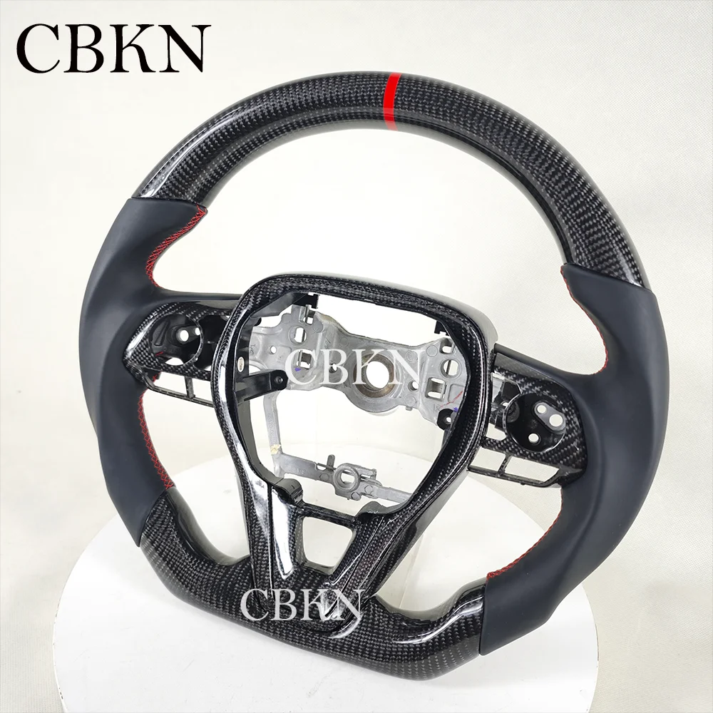 Customized  Carbon Fiber Leather SPORT Steering Wheel Fit For Toyota Camry Corolla wildlander RAV4 Avalon Hatchback  2018-2024