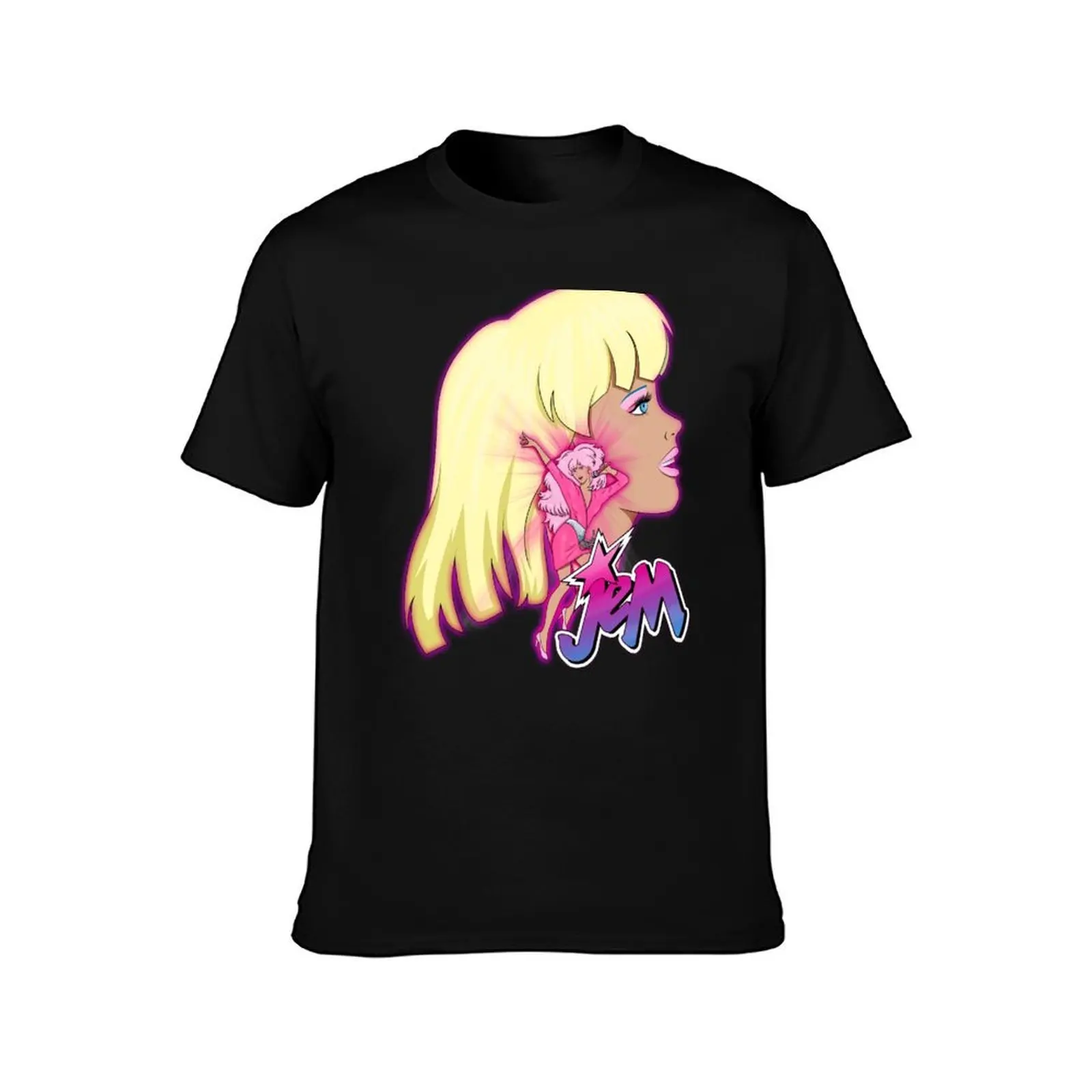 Its Showtime Synergy - Jem logo T-Shirt, Summer Casual Cotton Tee, Oversized Streetwear Tops, Vintage Graphic Print, 100% Cotton