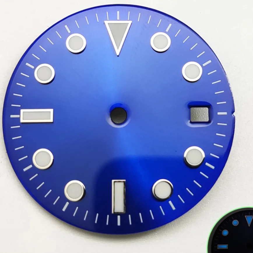 28.5/29mm NH35 Dial Black Blue Vintage Dial Luminous Dial No Logo for NH35/NH36 Movement Watch Accessories