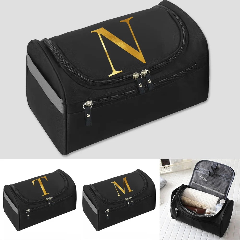 

Letter Print Cosmetic Bag Travel High Quality Makeup Bags Toiletries Organizer Waterproof Storage Neceser Hanging Home Wash Bag