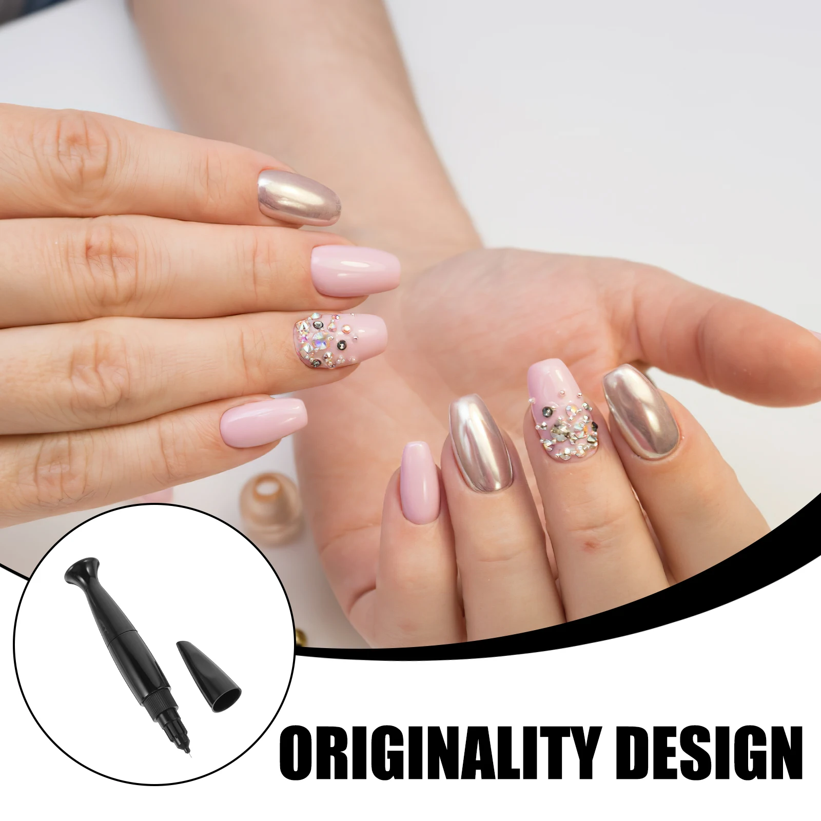 

1pc Rhinestone Pen Art Adhesive Strong Long Lasting Manicure Tool False Decor Creative Needle Brush Design Jewelry Accessory