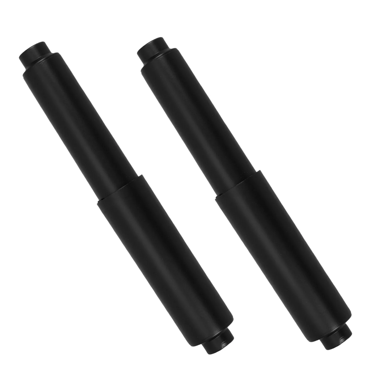 2Pcs Spring Loaded Toilet Paper Rod Black Retractable Insert Replacement Roller for Bathroom Tissue Paper Holder Dispenser