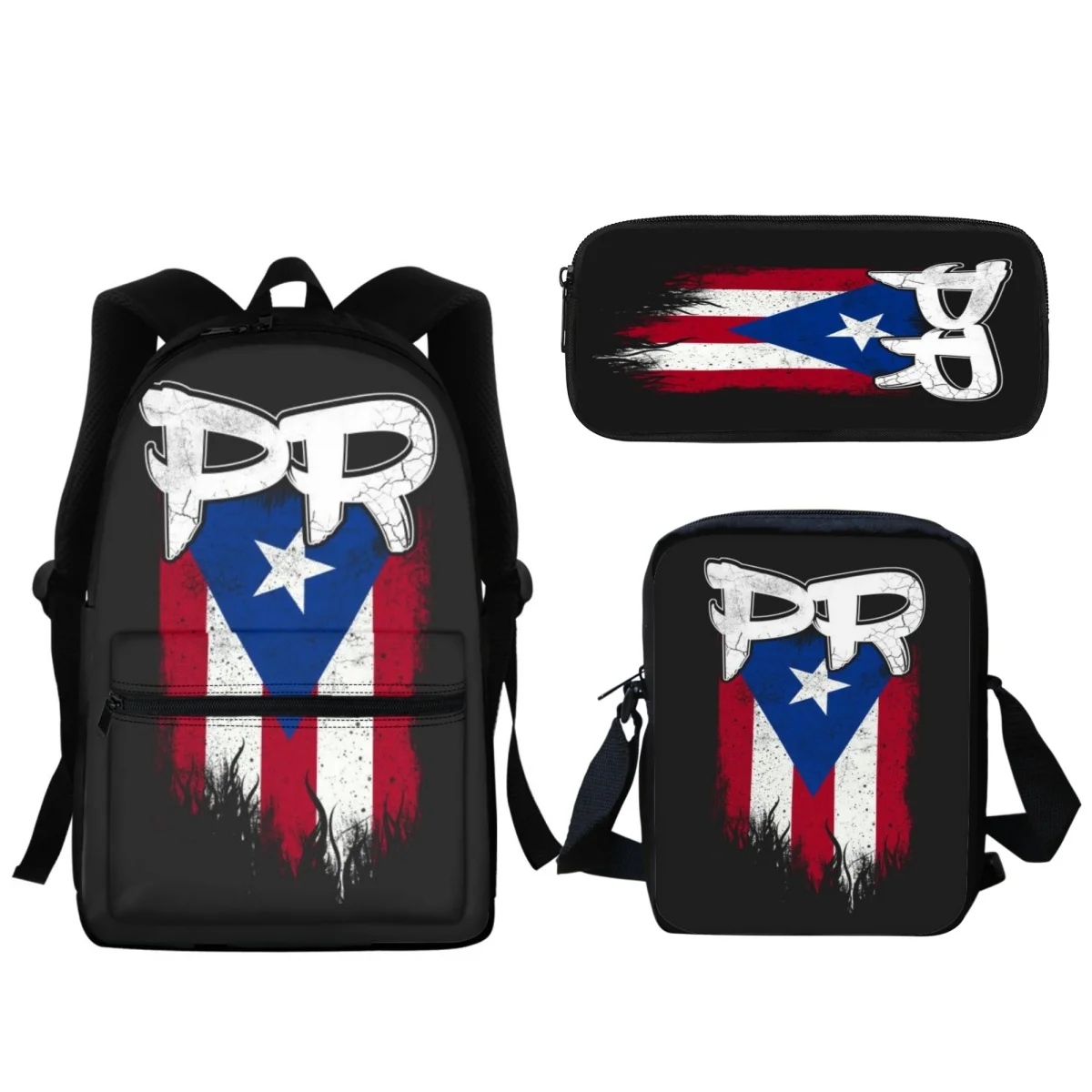 Nova Porto Rico Bandeira Designer Criativo Impressão Moda Mochila Zipper Student Schoolbags Viagem Computer Bag Learning Tools Gift