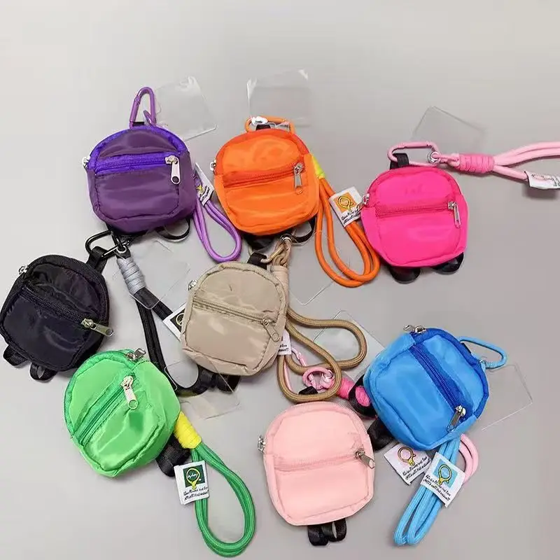 Double‑Layer Mini Keychain Pouch Portable Universal Coin Purse Earphone Cover Bag Pendant For Daily Decor