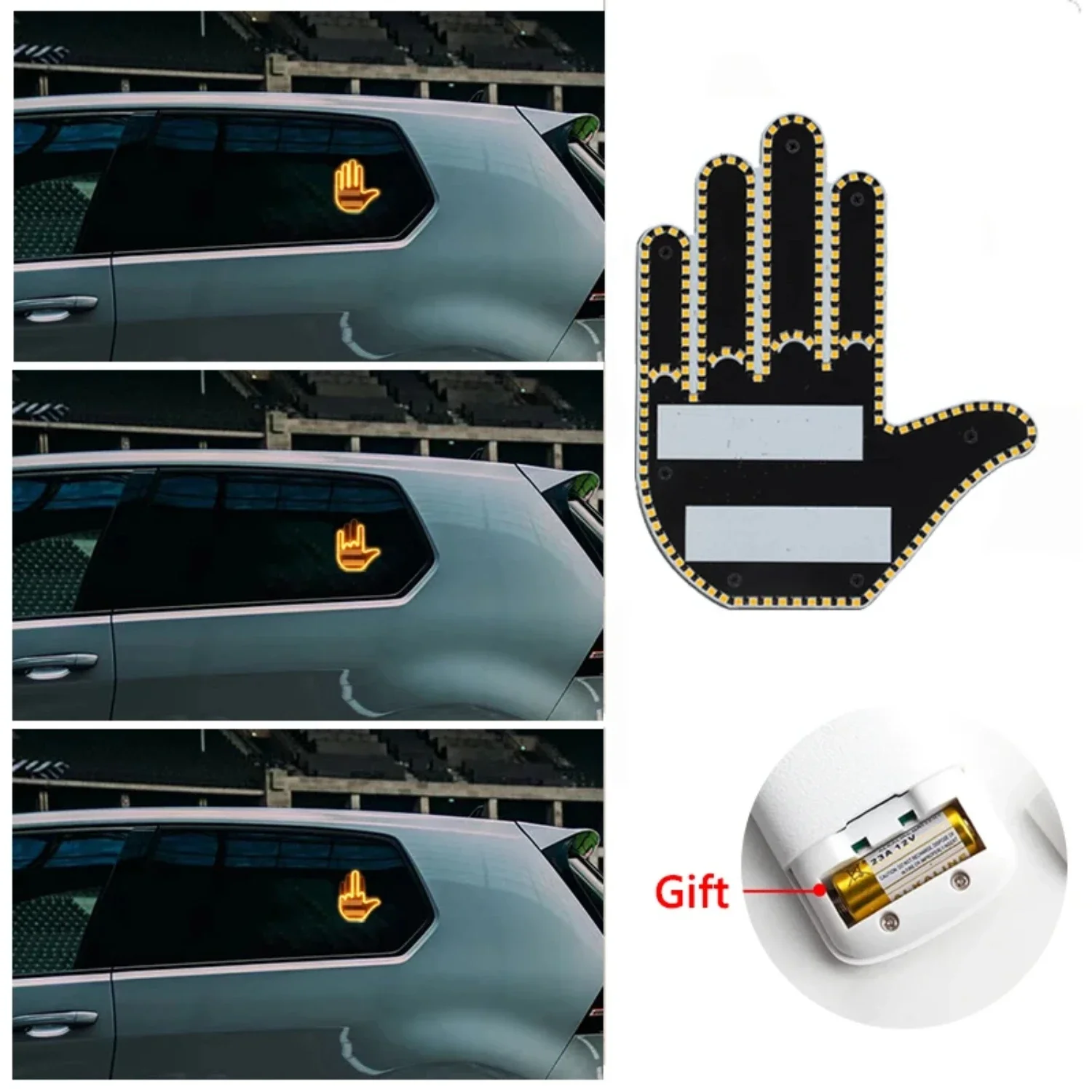 LED hand gestures light. Illuminate your surroundings and stand out from the crowd with this innovative and sleek car accessory.