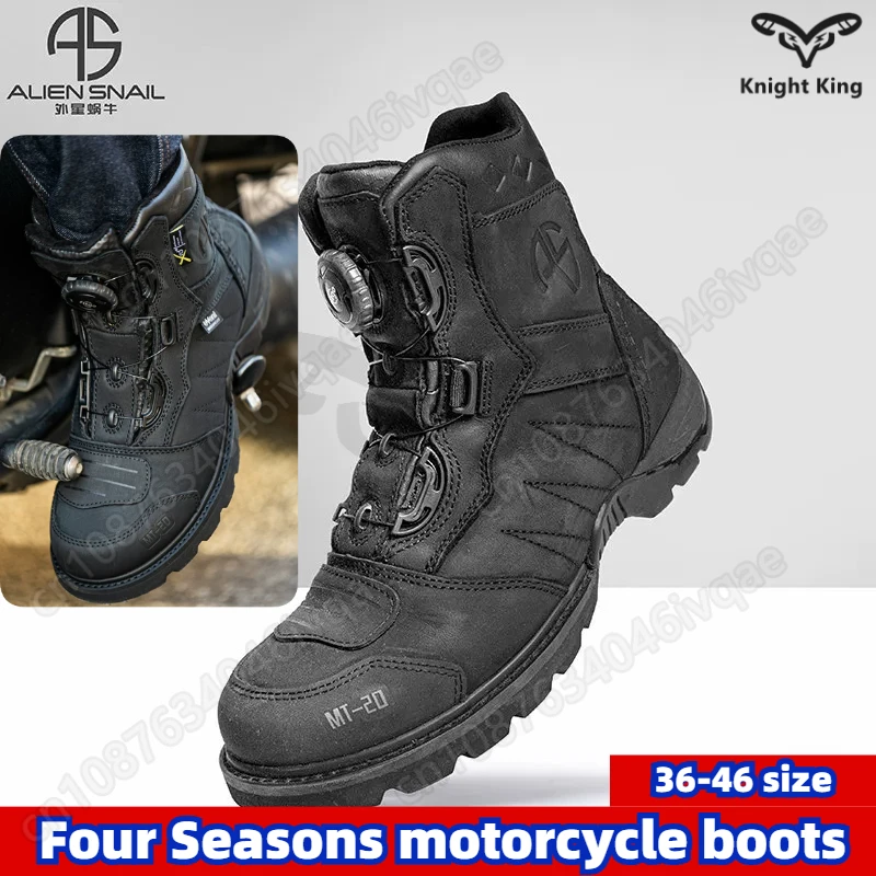 Motorcycle Shoes Motorcycle Boots Anti-drop Waterproof Riding Shoes Racing Locomotive Riding Boots 4 Seasons MT-20 Mt-30
