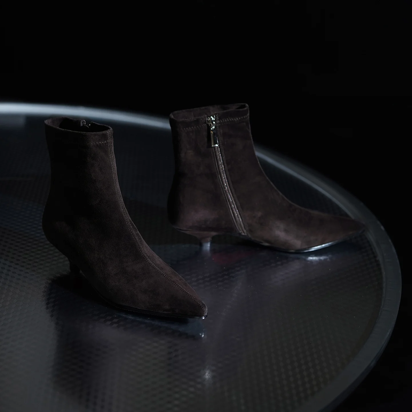 ESVEVA 2027 Fashion Sexy Cow Suede Women Ankle Boots Retro Autumn Mid Heels Shoes Winter Pointed Toe Dress Short Boots 34-40