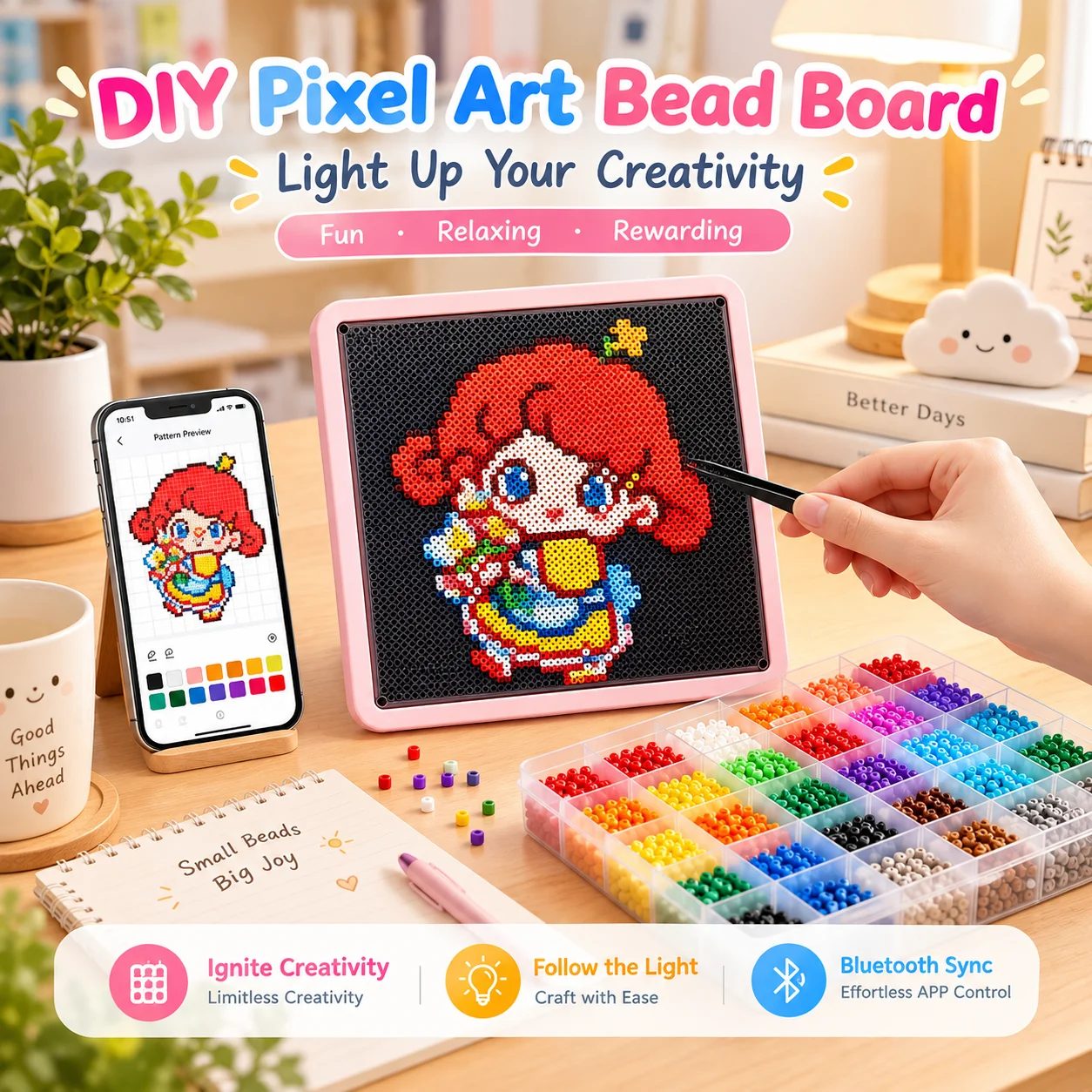 diy-smart-led-pegboard-app-control-electronic-fuse-beads-melting-board-large-square-ironing-beads-craft-kit-for-kids-gift