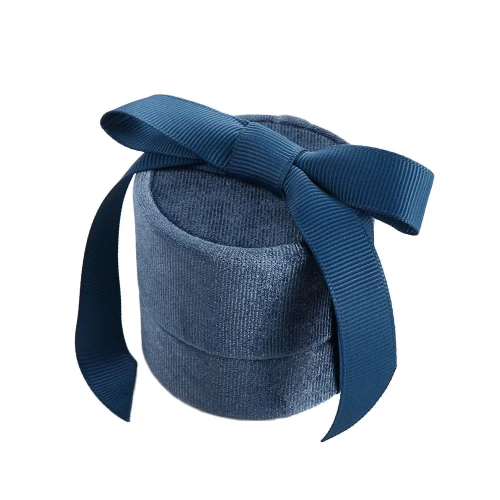 

Подарочная коробка ручной работы для обручального кольца с бархатом и бантом, модный аксессуар, коробка для демонстрации ювелирных изделий