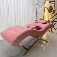 Luxury curved massage bed topper spa salon lash chair mattress eyelash foam pink beauty bed