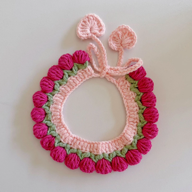 

Dog And Cat Bib Pet Knit Collar Muppet Blue And White Short Teddy Bear Corgi Cute Accessories