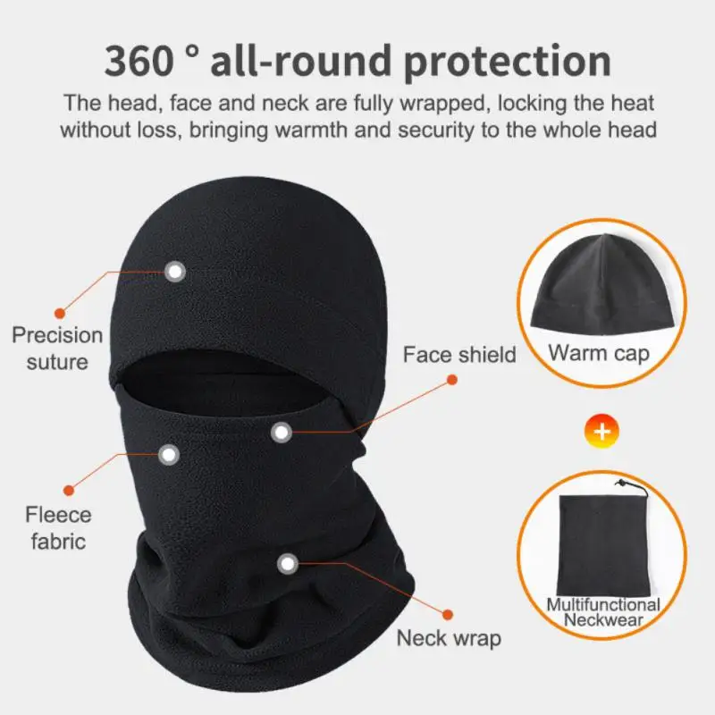 Autumn Winter Sports Warmth Velvet Hat Fuzz Neck Cover Outdoor Cycling Face Shield Warmth Shawl Set Unisex Headgear