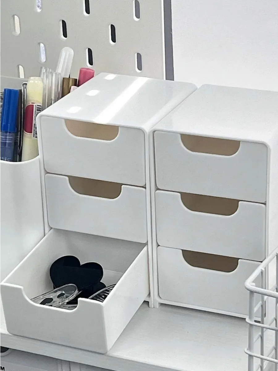 Mini Desktop Organizer Storage Box With Drawers For Earrings, Rings, Necklaces, Bracelets, Jewelry, Lipstick,Cosmetics