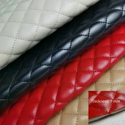 Artificial PU Leather Fabric Quilted Lattice Embossed Leather Diy Material For Car Interior Upholstery Furniture Clothes Bag