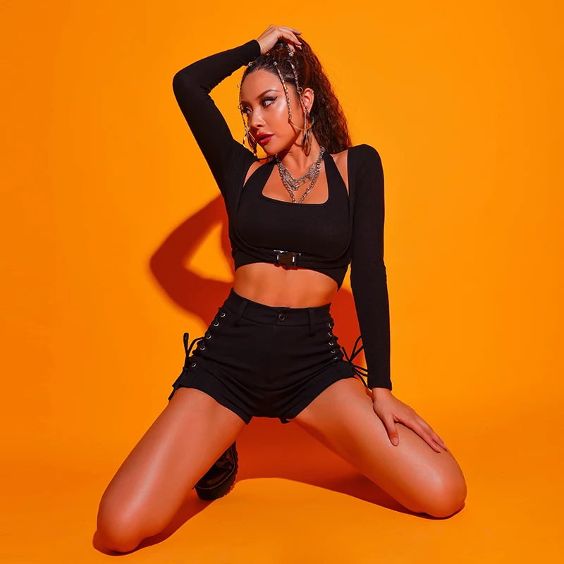 ملابس رقص الجاز المثيرة للنساء، بدلة تدريب، طقم فرقة رقص كورية، ملابس رقص الجاز على الطراز الكوري، أزياء نسائية عصرية