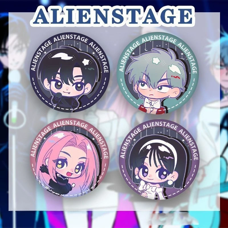 58MM Cartoon Style Badge Alien Stage Brooch Backpack Clothes Handmade Round Role Play Accessories Halloween Christmas Gift