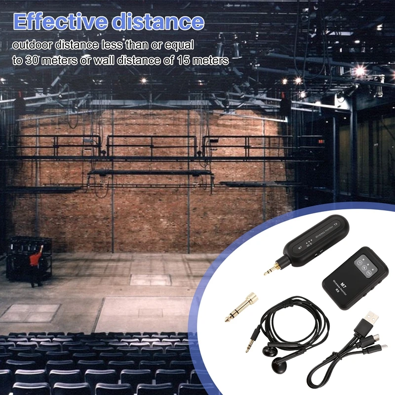 Système de moniteur intra-auriculaire sans fil avec émetteur et récepteur, IEM automatique, Studio Live, 2.4 mesurz