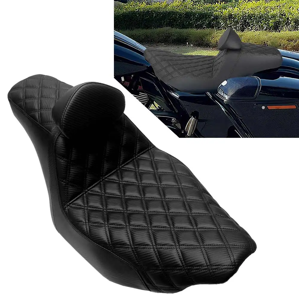 Black Driver Passenger Seat With Backrest Motorcycle accessories Fit For Harley Touring Street Glide Limited CVO FLHXLSE 2026