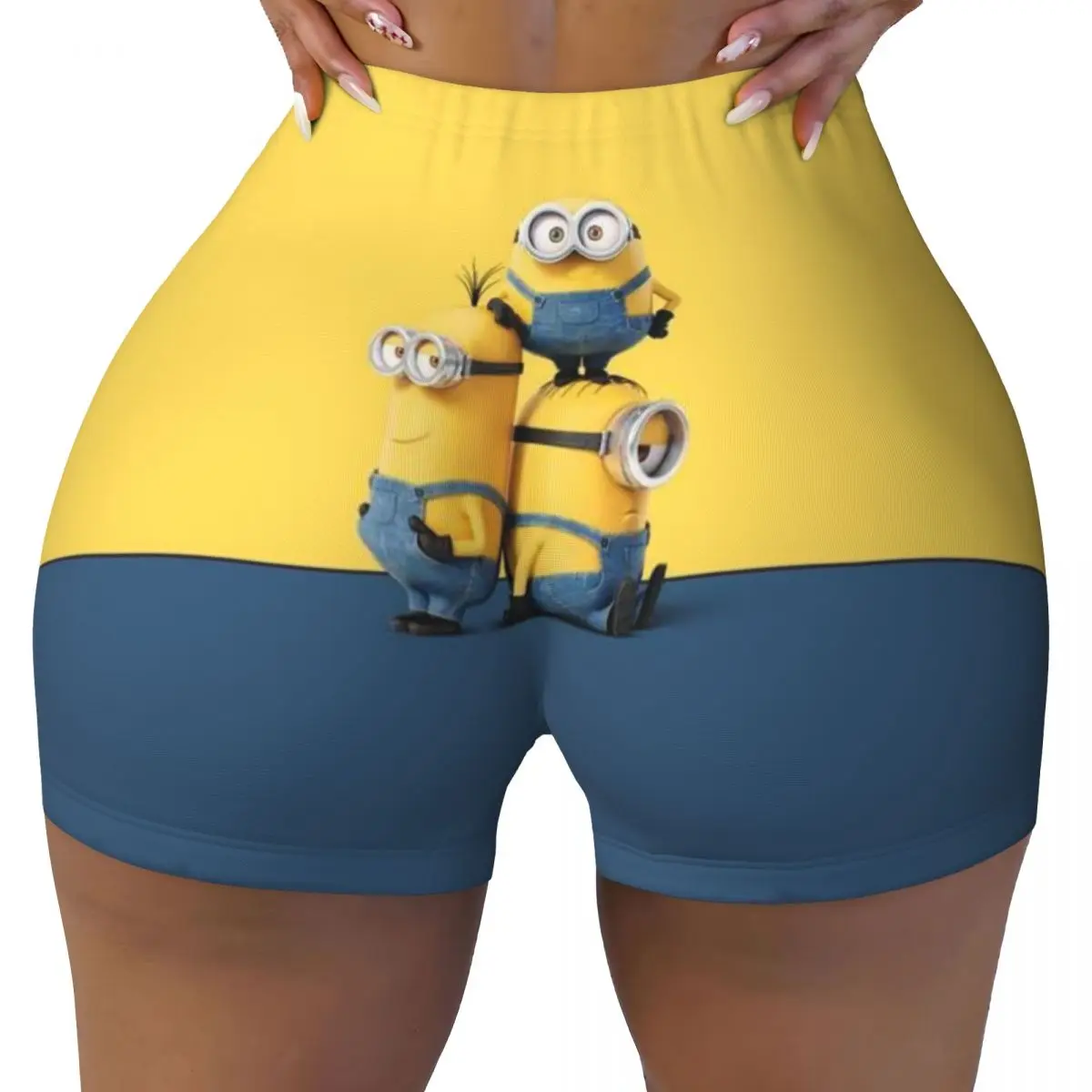 

Custom M-Minions Cartoon Anime Running Volleyball Gym Shorts Women's Athletic Workout Yoga Shorts