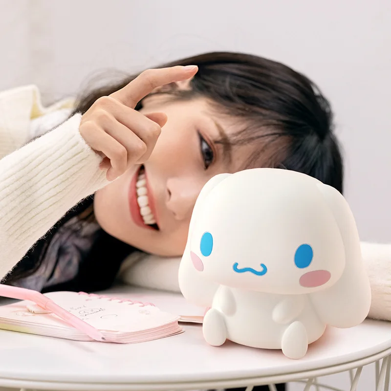 

Cute Sanrio Cinnamoroll Night Light Control Bedroom Silicone Sleep Pat Light Lamp Soft Light Room Decoration Kid Gift Stationary