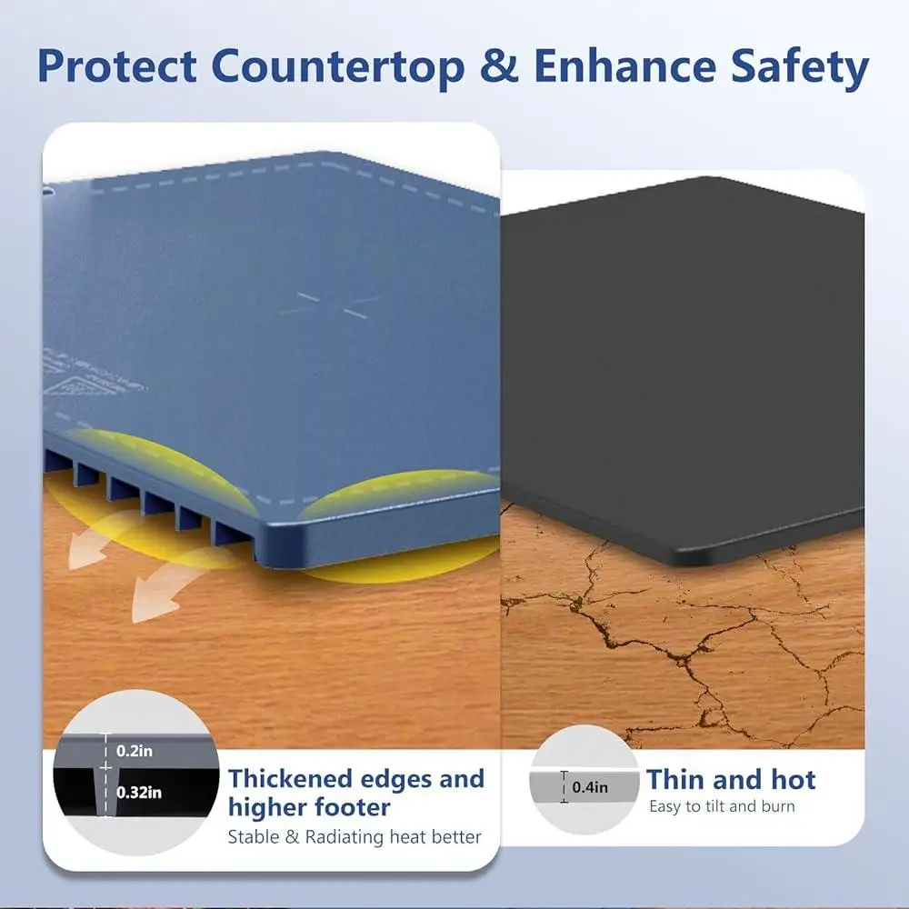 Waterproof Electric Food Warming Mat Silicone Heating Tray 17 Temp Settings 6 Hour Timer Non Slip Design Full Surface Heating