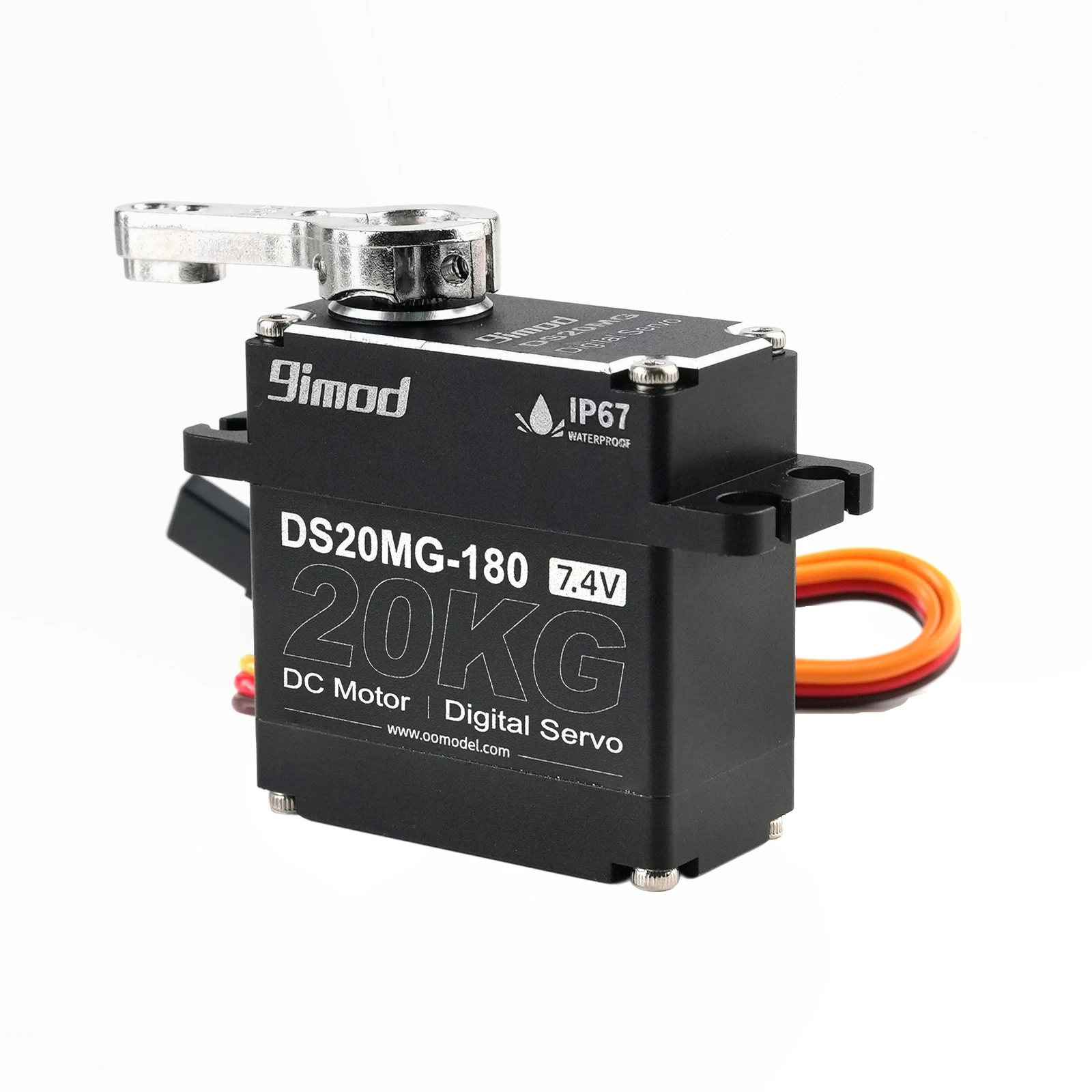 DS20MG 20KG Digital Servo - 180°/270° Adjustable, Metal Gear, 7.4V High Torque for RC Cars/Robots