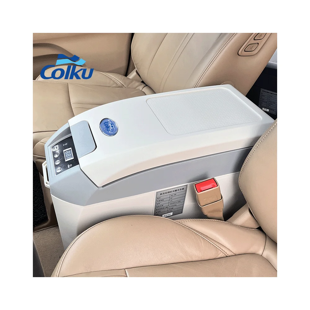 Wholesale Armrest Box Cooler Refrigerator 16.5L Mini Car Fridge Portable Freezer with LED Control Panel