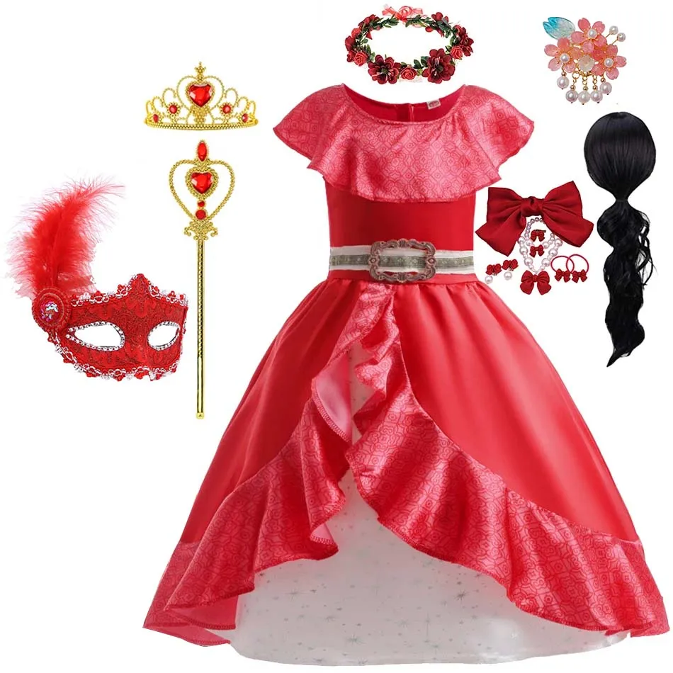 Elena Princess Dress Girl Elena Cosplay Costume Kids Halloween Party Clothes Dress Up Carnival Frocks Birthday Luxury Outfits