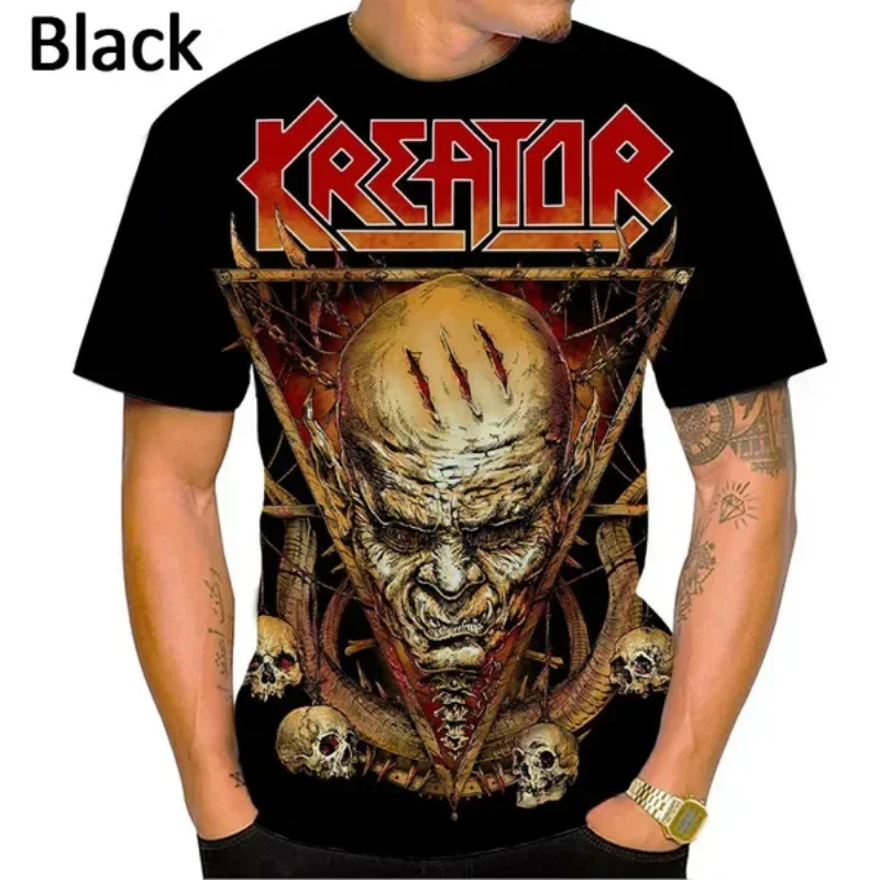 New Classic Metal Rock Band Kreator 3D Print T-shirt Summer Men Clothing Casual Oversized T Shirt Harajuku Street Unisex Tops