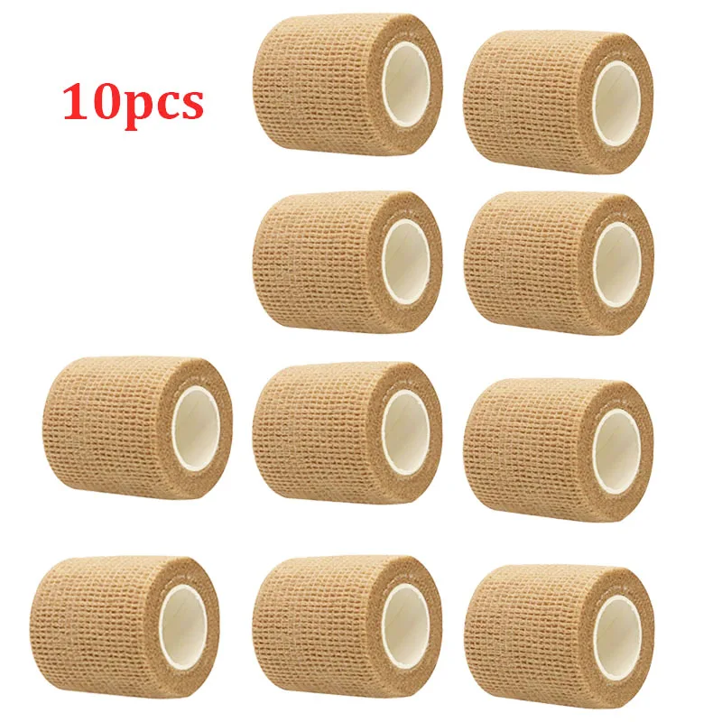 10 Rolls Adhesive Bandage Skin Elastic Breathable Sports Non-woven Wrap Finger Tape For Wrist Ankle First Aid Sports Bandage