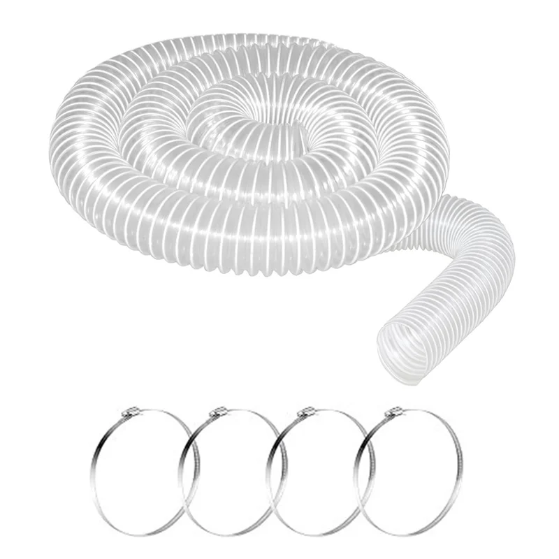 SEWS-PVC Dust Collection Hose & 2 1/2In Ports 10Ft,Dust Collection Hose, PVC Fume Collection Hose For Dust Collection Systems