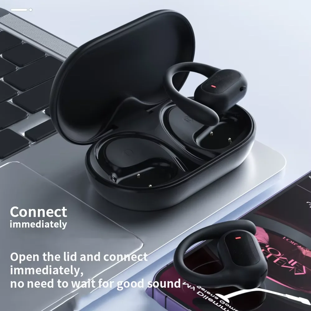 

Ear Hook Sports Earphones Bluetooth 5.3 Two Charging Modes Replaceable 35h Long Battery Life Open TWS True Wireless Headphones