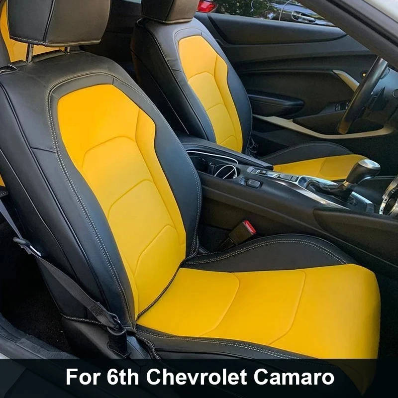 Custom Fit for Only 2016-2018 6th Camaro Car Seat Cover Full Set High Quality Nappa Leather for Chevrolet Camaro