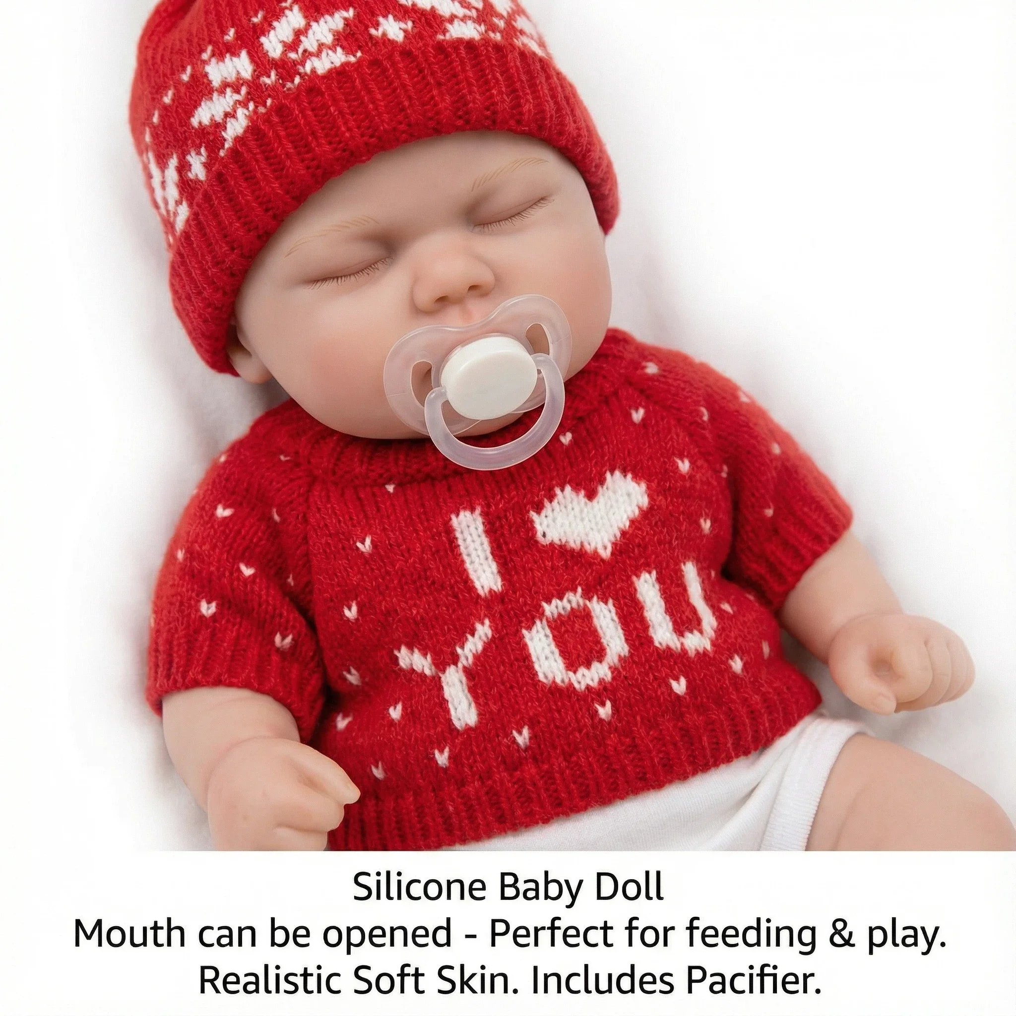 NPK 12inch Pickle Full Solid Silicone Doll - Flexible Elastic Super Soft Cute Small Size Squish Lifelike Reborn Bebe Toy