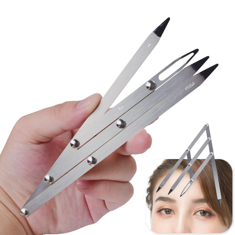 

Eyebrow Caliper 3-Point Position Ruler Microblading Tattoo Stencil Metal Balance Template Adjustable 3D Permanent Makeup Supply