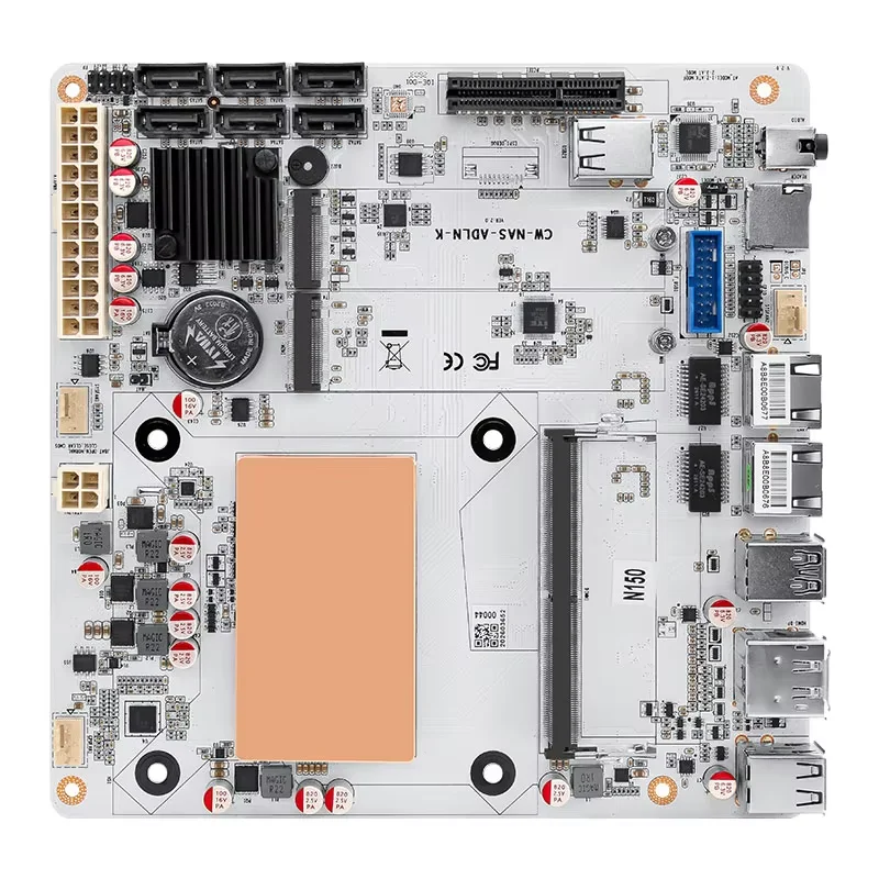 6-Bay Firewall NAS Motherboard i3-N355 N305 N150 N100 1*PCIEx4 2*Intel i226-V 2.5G 2*M.2 NVMe 6*SATA3.0 DDR5 Mini ITX Mainboard