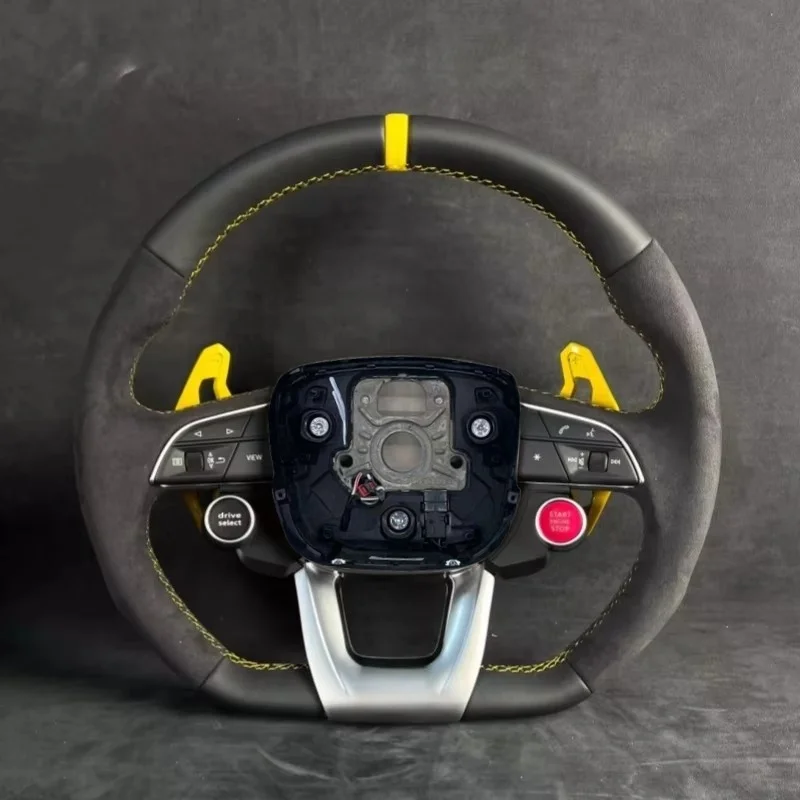

Suede Steering Wheel for Audi A3 A4 A5 A6 A7 Q3 Q5 Q7 Fully Perforated Steering Wheel Flat Bottom Steering Wheel Campaig