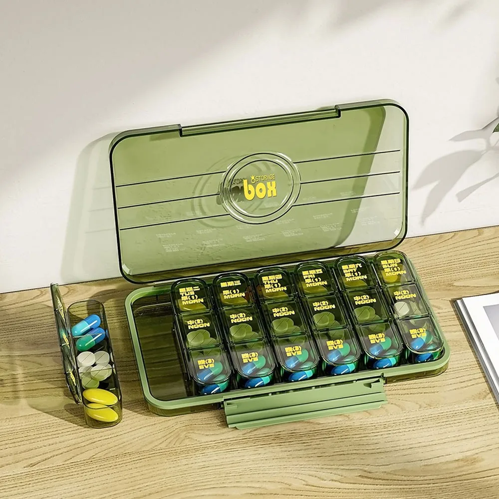 

Travel Separated Pill Box Multi Grid Portable Pills Organizer Case Waterproof Weekly 7 Days Medicine Organizer Pills